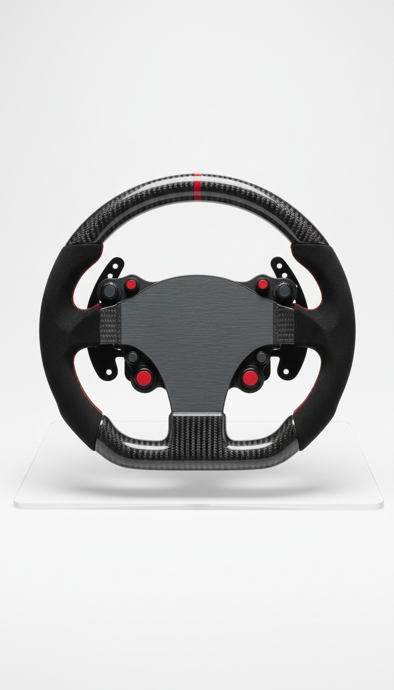 Volante de fibra de carbono pulida